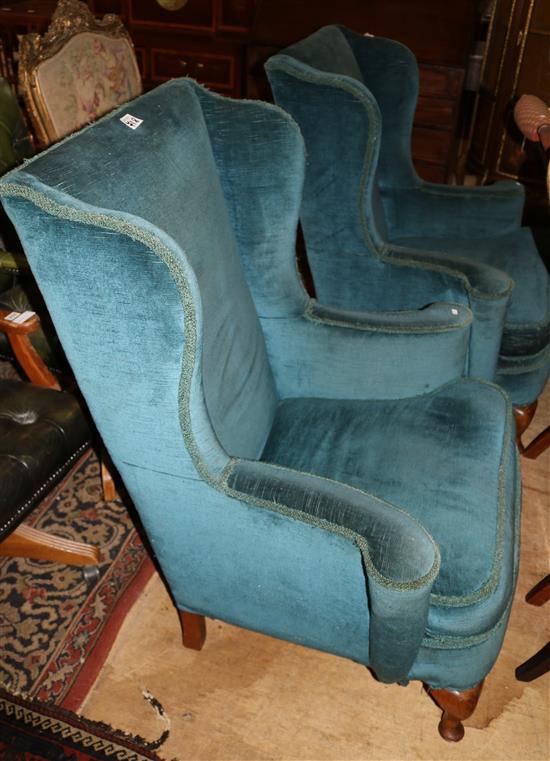Pair of wing chairs